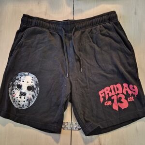 Friday the 13th Graphic Black Men's Lounge Shorts
